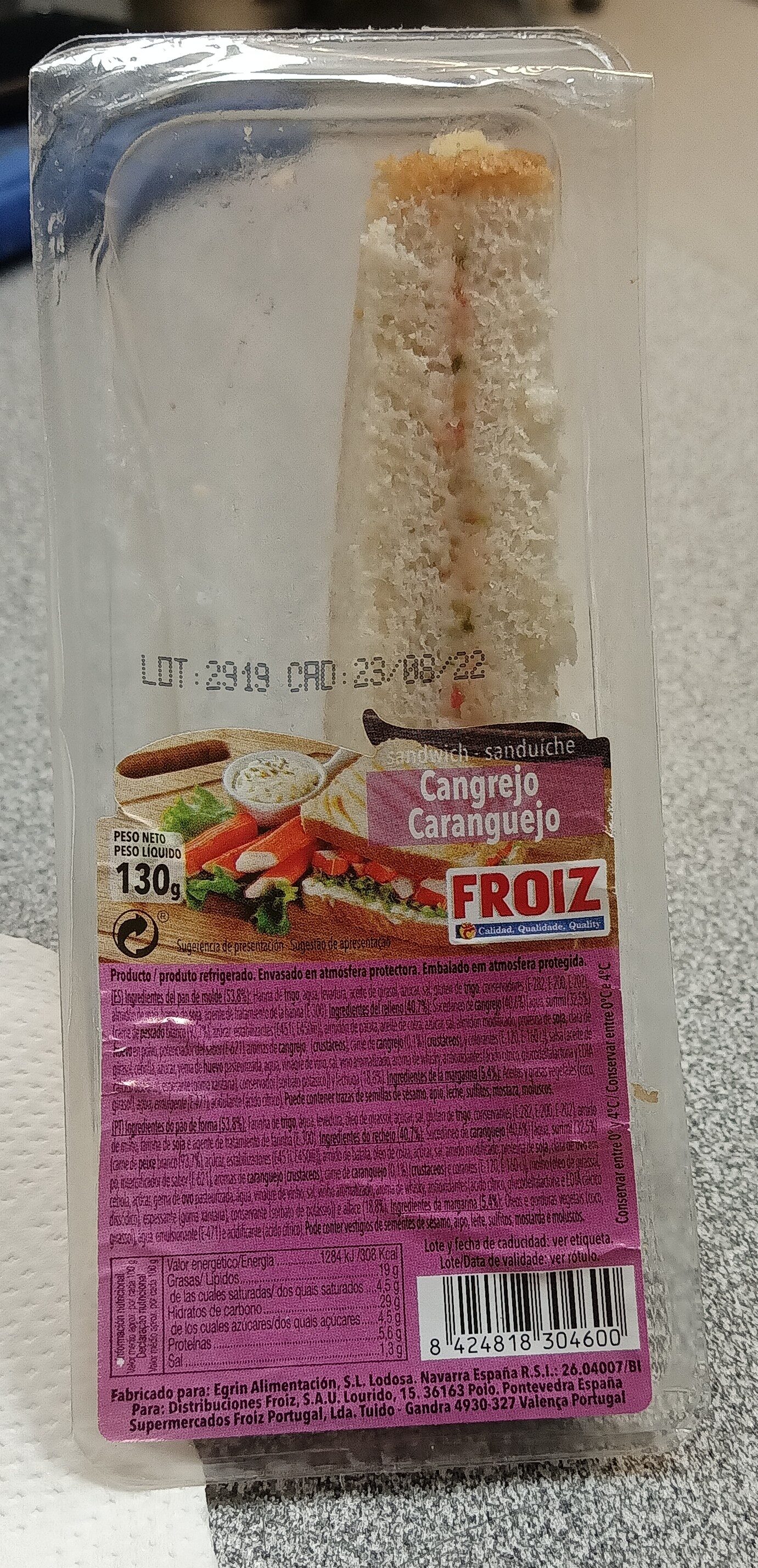 Sandwich cangrejo - Instruccions de reciclatge i/o informació d’embalatge - es