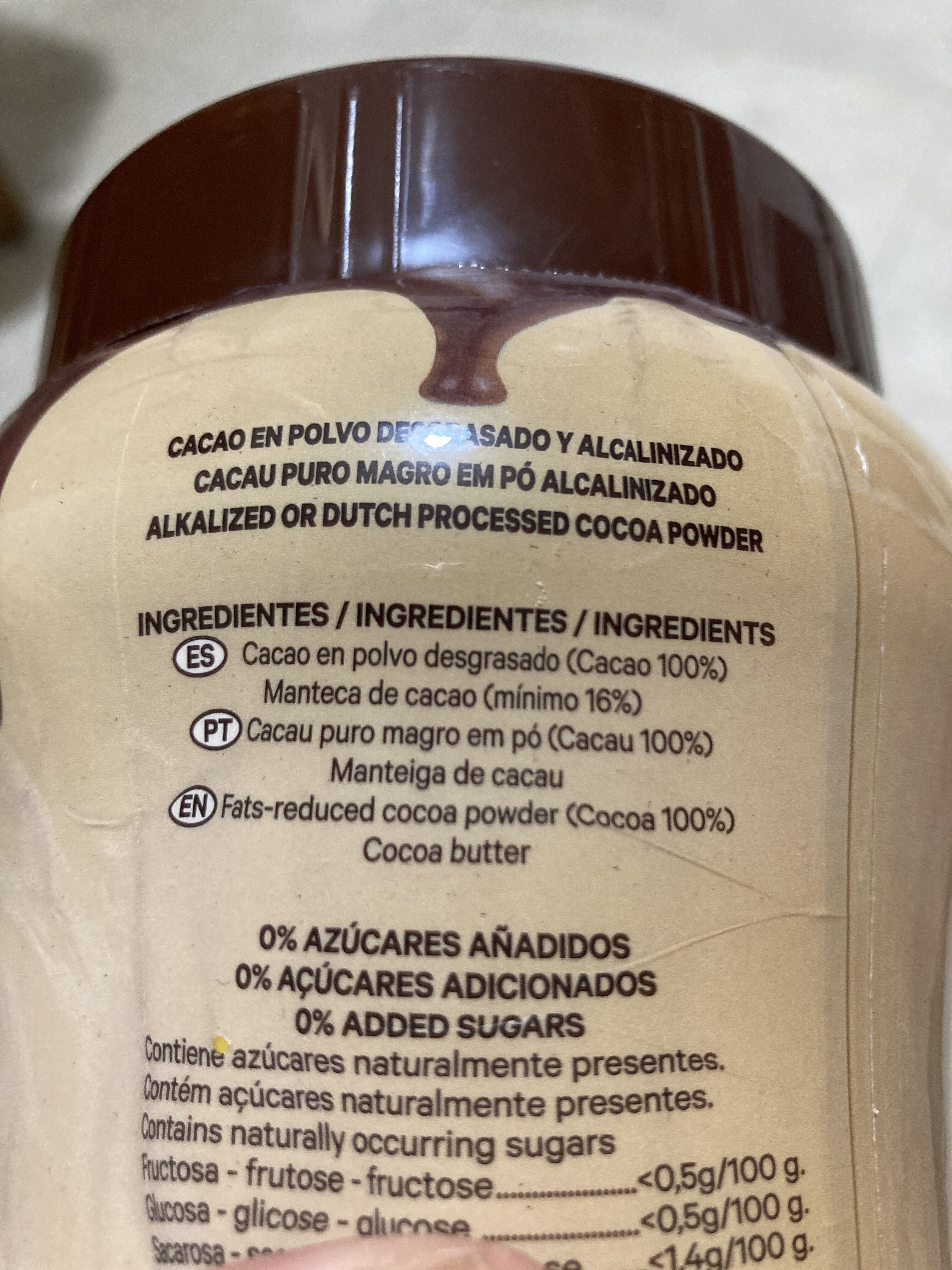 Cacao puro en polvo desgrasado 0% - Ingredients - es