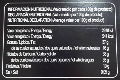 Chocolate 55% con almendras enteras - Informació nutricional - es