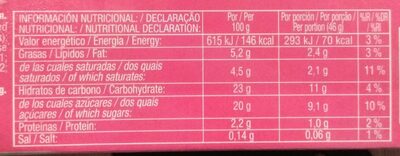 Barra helado - Informació nutricional - es