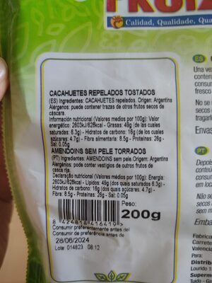 Cacahuete Repelados Tostados - Ingredients - es