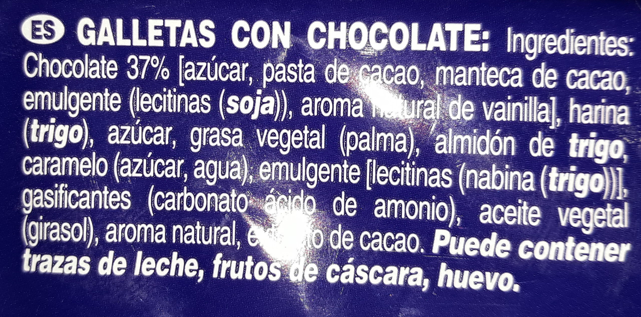 Cookies - Ingredients - es