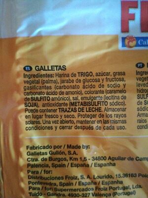 Galleta tostada - Ingredients - es