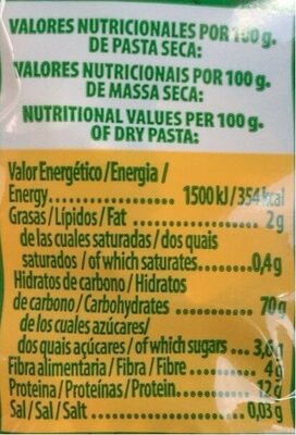 Lacitos con vegetales - Informació nutricional - es