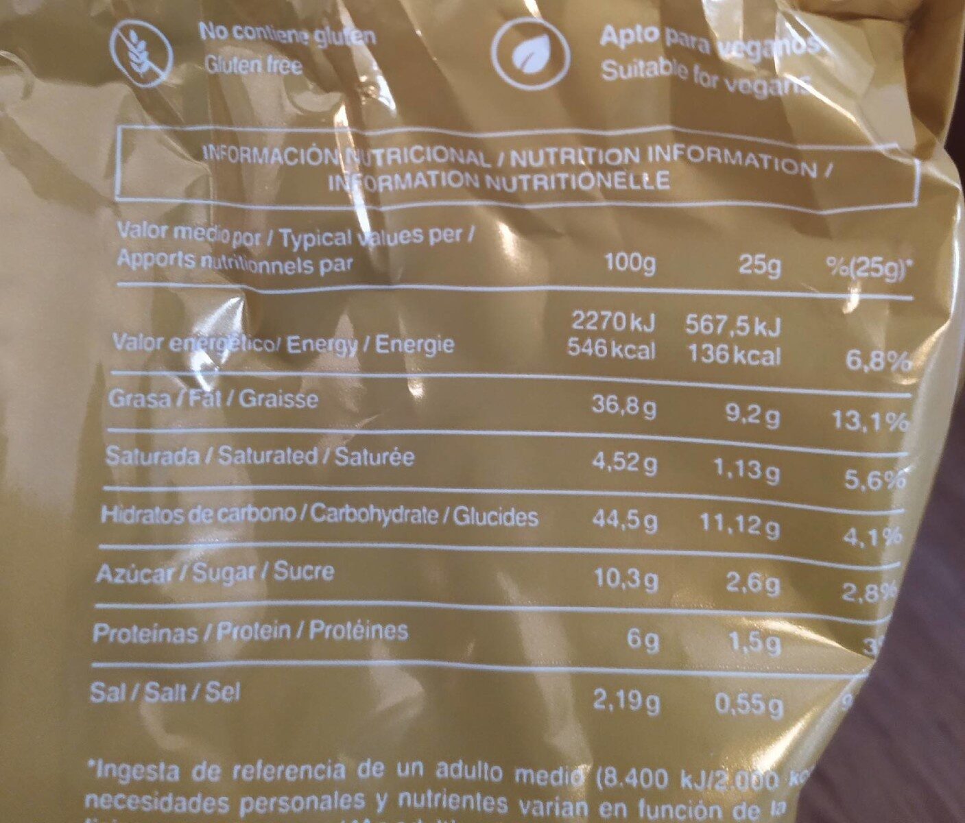 Patatas pijo ajo cabañil - Nutrition facts - es