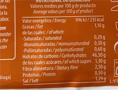 Molletes San Roque (Antequera) - Informació nutricional - es