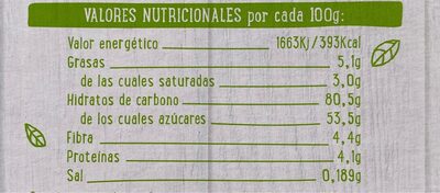 Brownie sin gluten y sin lactosa - Informació nutricional - es