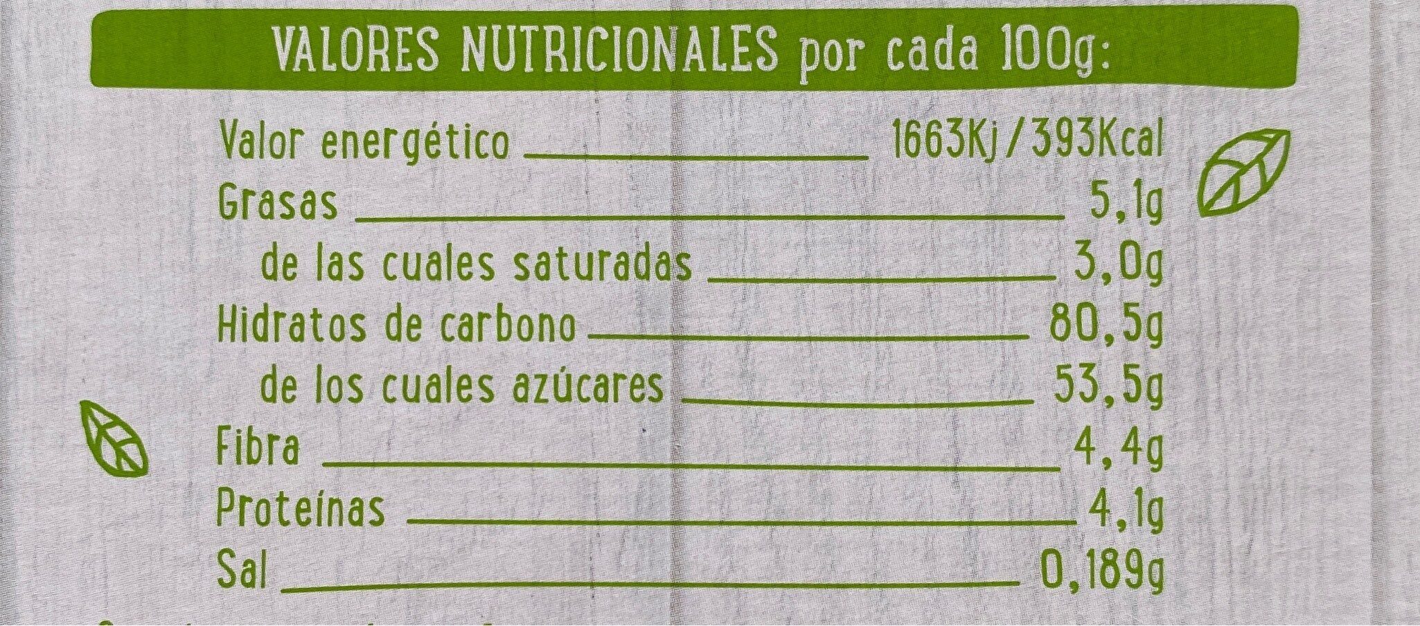 Brownie sin gluten y sin lactosa - Informació nutricional - es