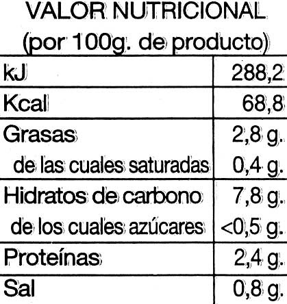 Crema de legumbres Selección gourmet - Nutrition facts - es