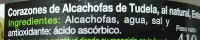 Corazones de alcachofa de Tudela - Ingredients - es