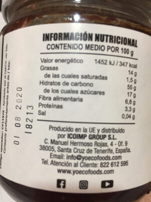 Crema de avellanas y cacao - Nutrition facts