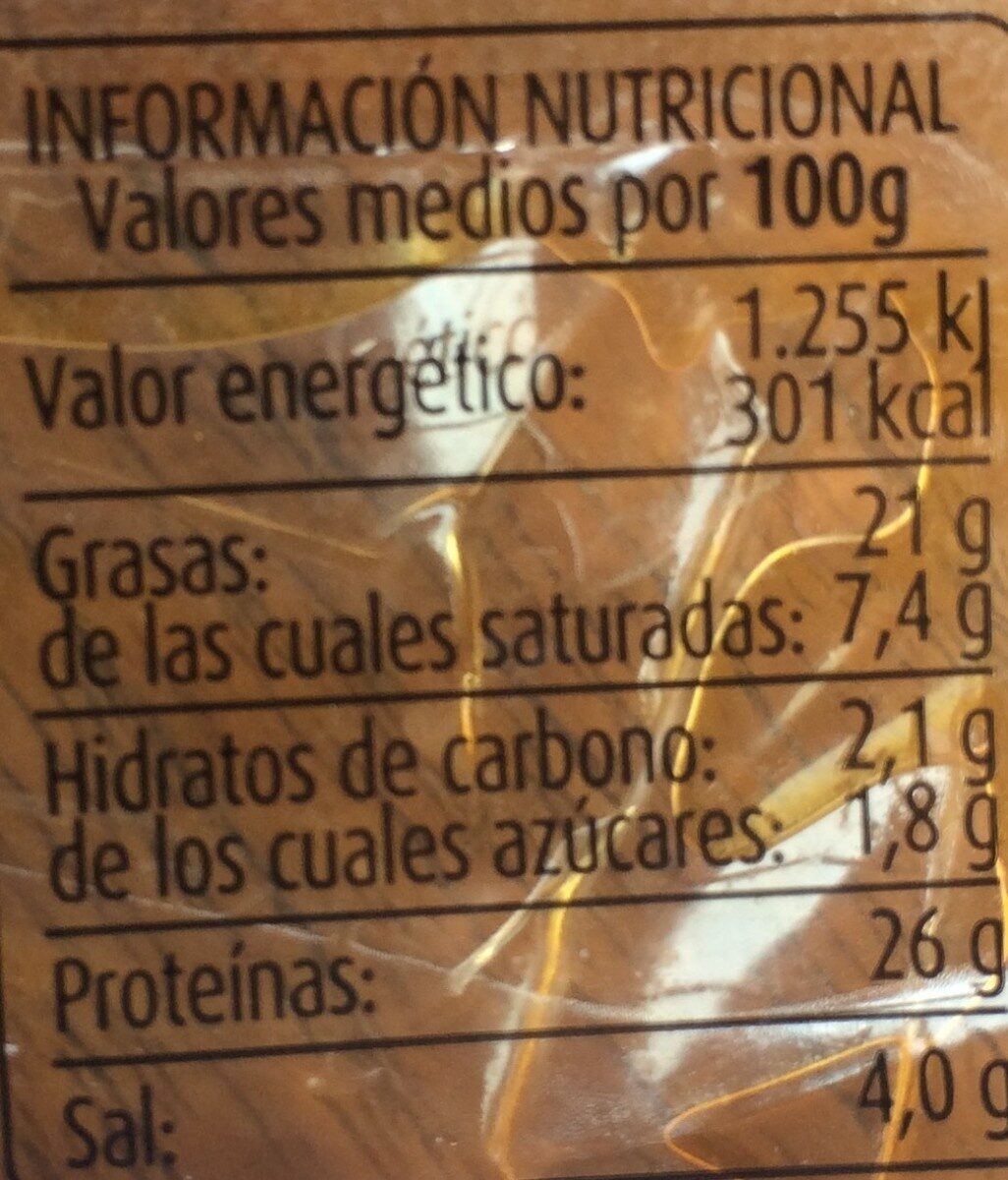 Chorizo extra - Nutrition facts - es
