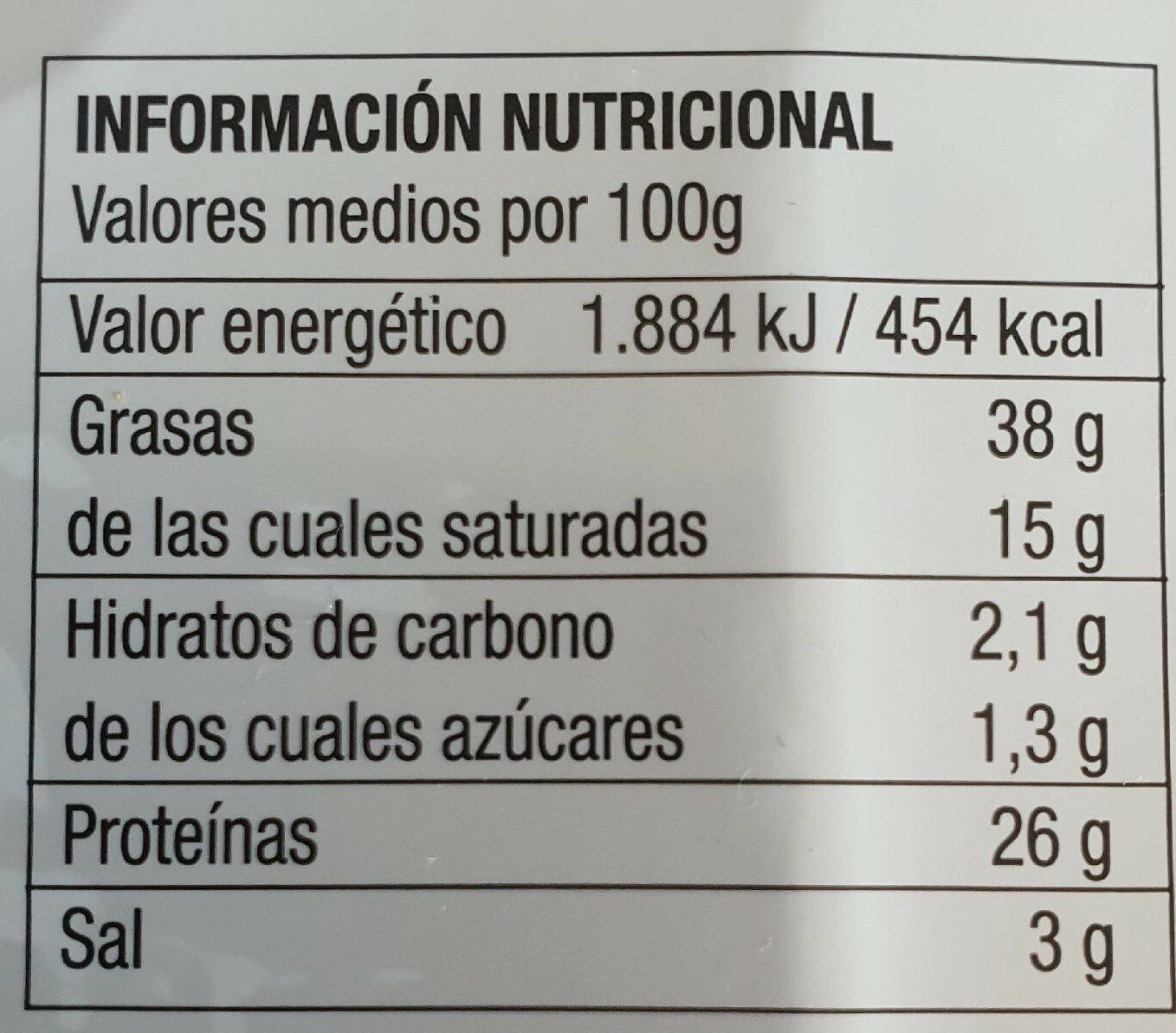 Salchichón ibérico extra finas lonchas - Nutrition facts - es