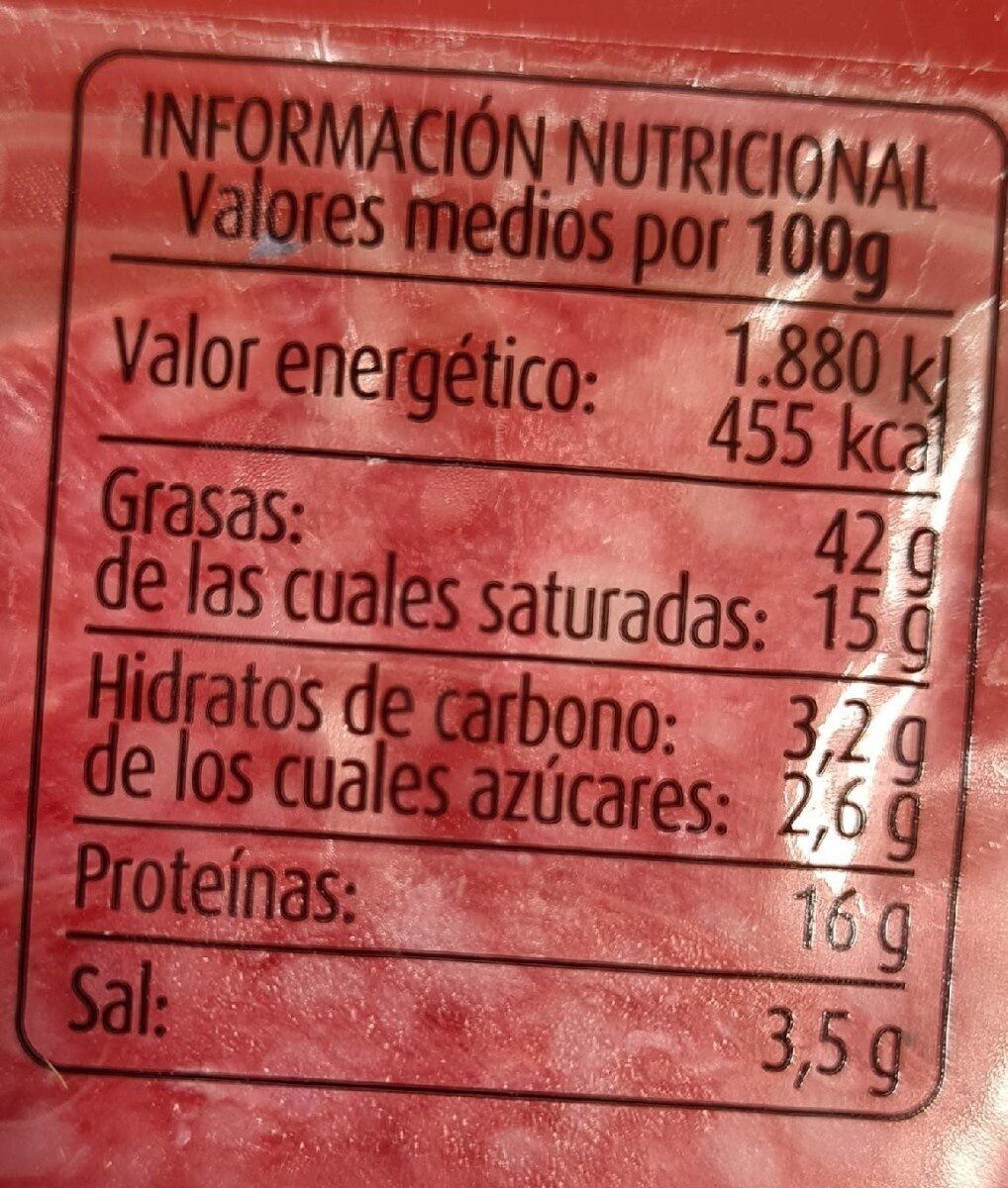Salami extra - Nutrition facts - es