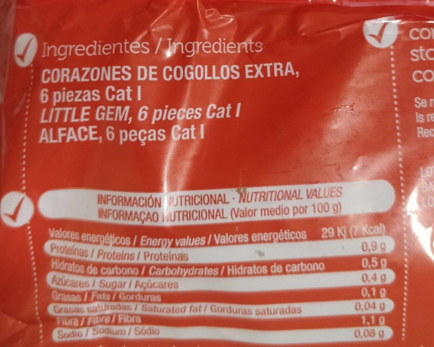 Corazones de Cogollos Extra - Nutrition facts - fr