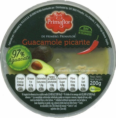 Guacamole fresco "Primaflor" picante - Produit - es
