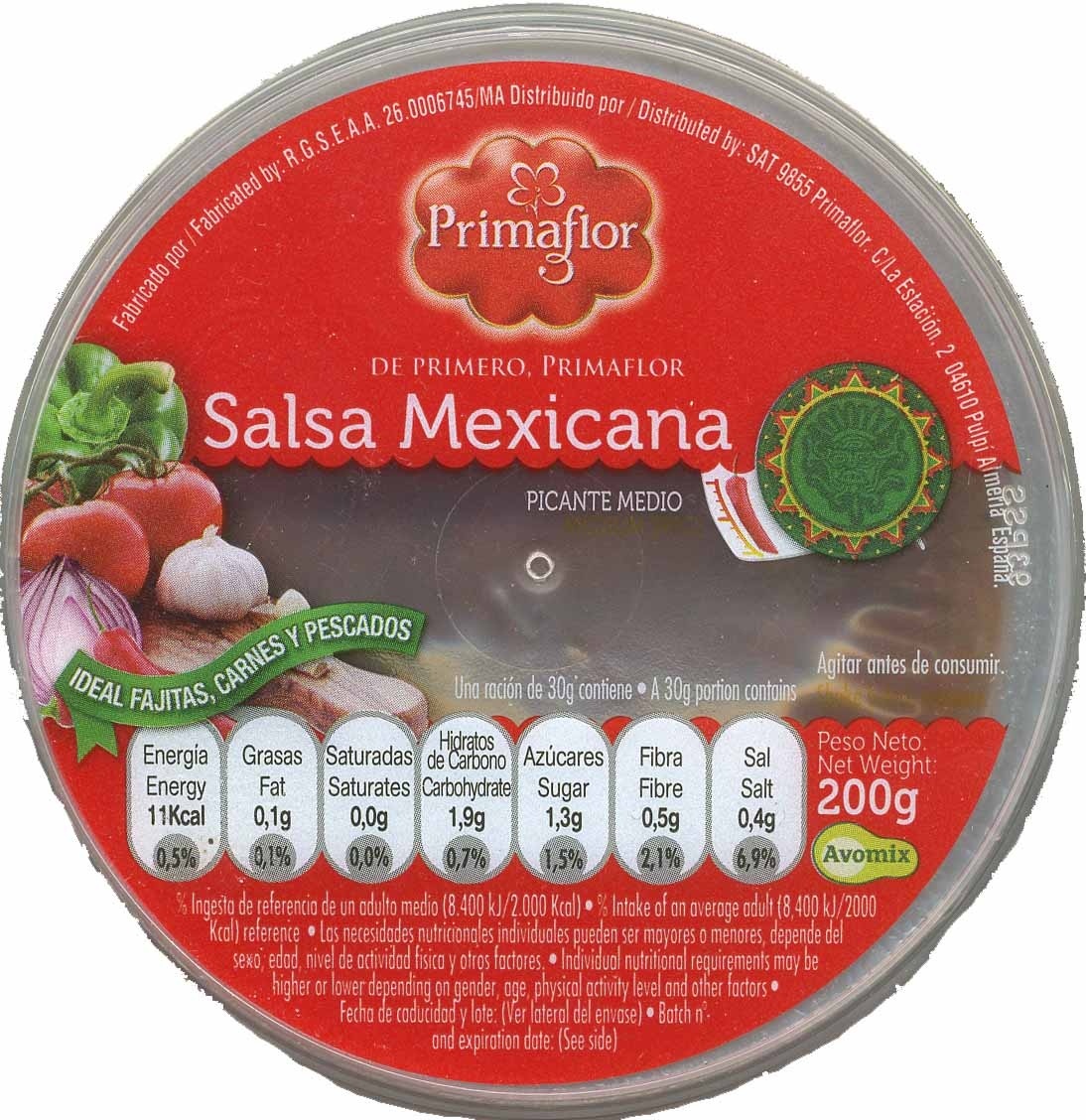 Salsa mexicana "Primaflor" - Product - es