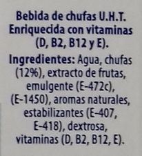 Bebida vegetal de chufa - Ingredients - es