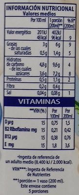 Bebida vegetal de chufa - Informació nutricional - es
