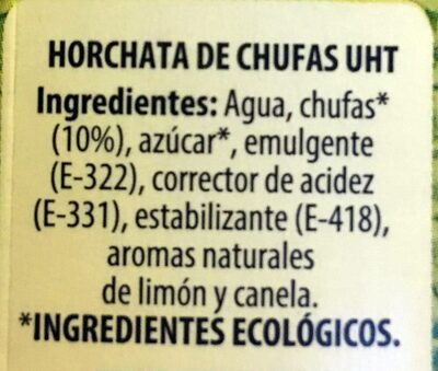 Horchata de chufa - Ingredients - es