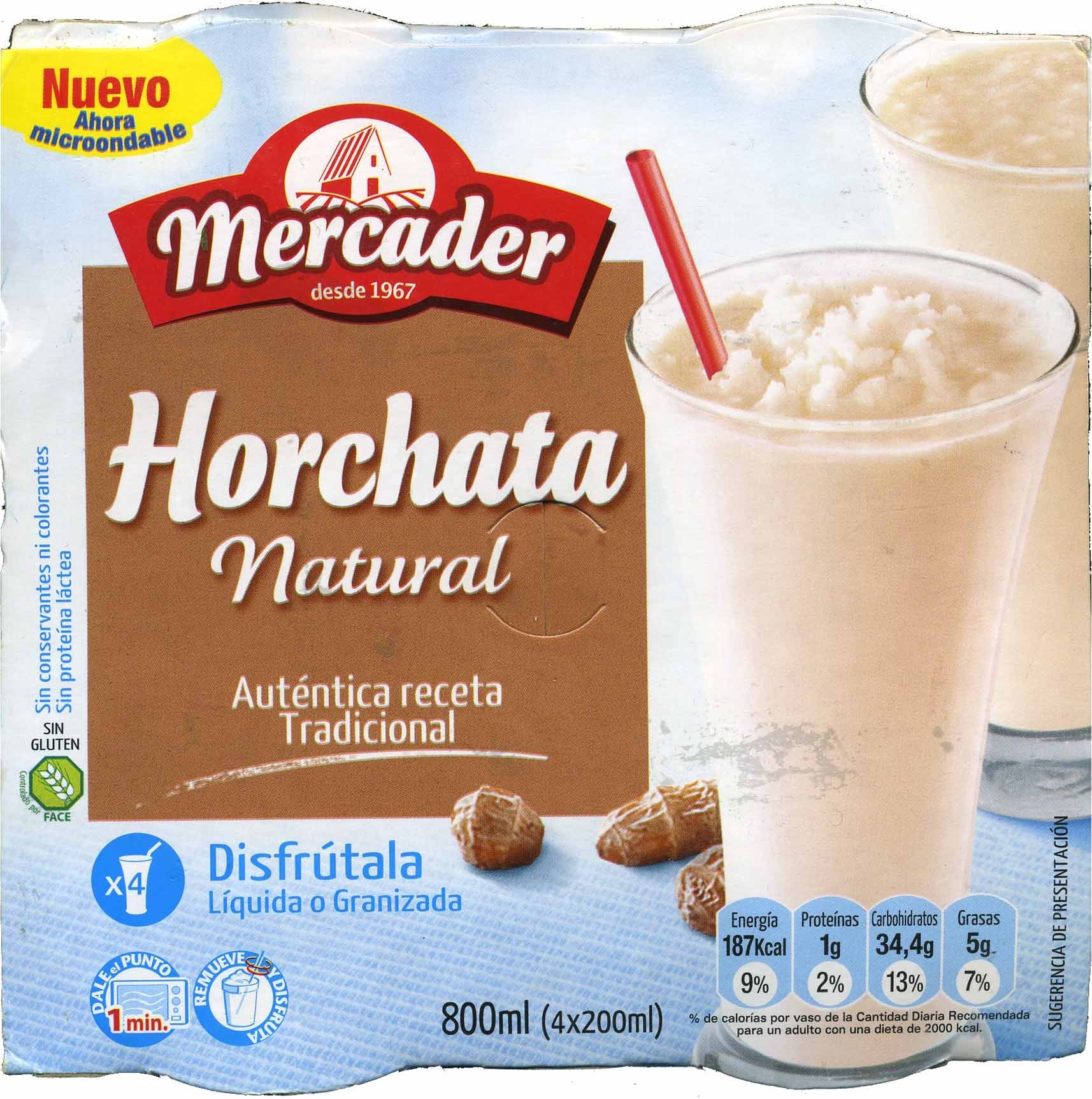 Horchata natural granizada sin gluten - Product - es