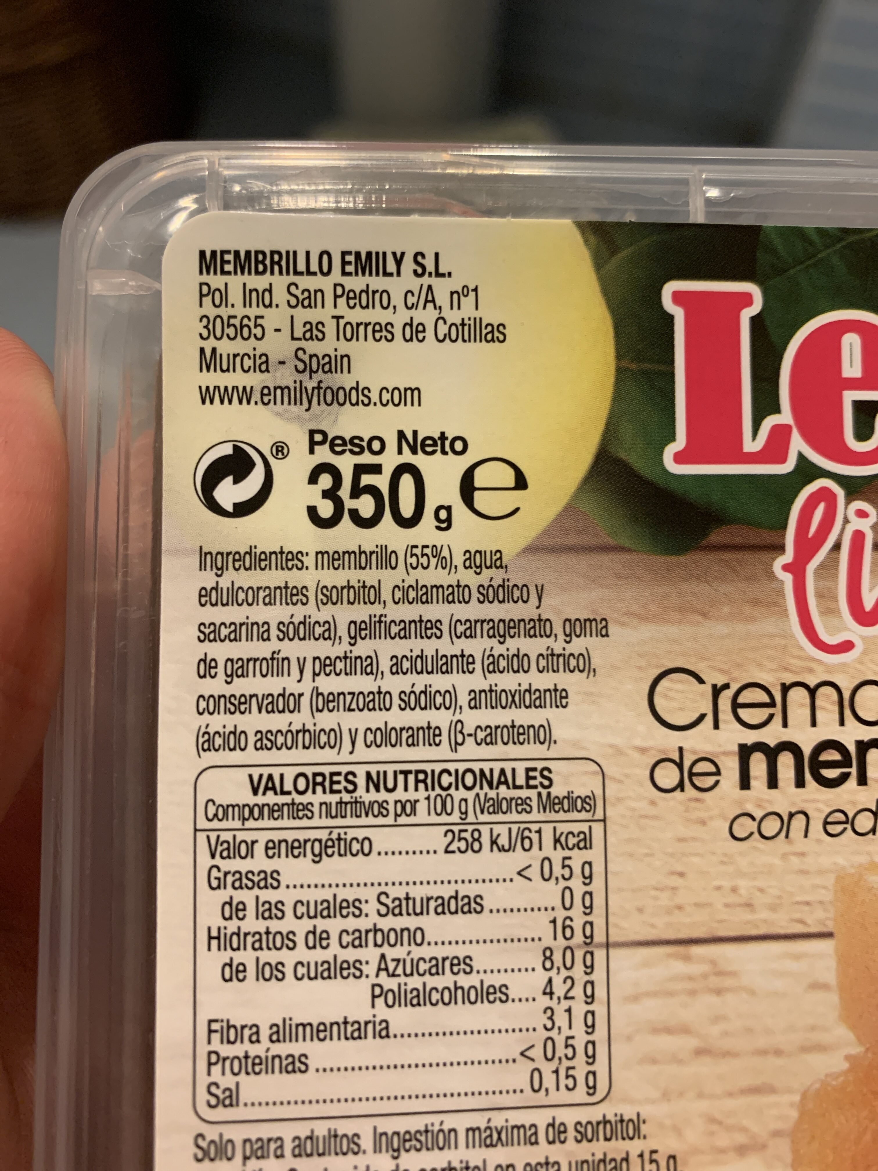 Leduk light - Ingredients - es