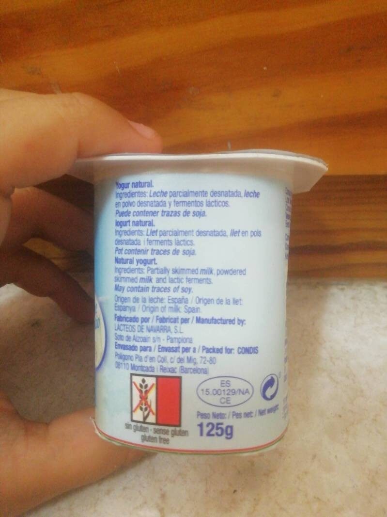 Yogurt Natural - Ingredients - es