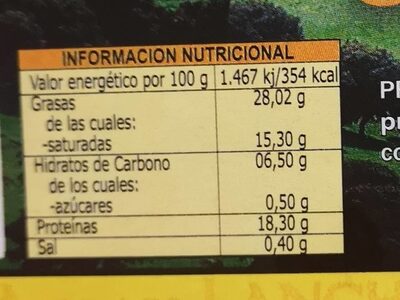 Barra sándwich - Nutrition facts - es