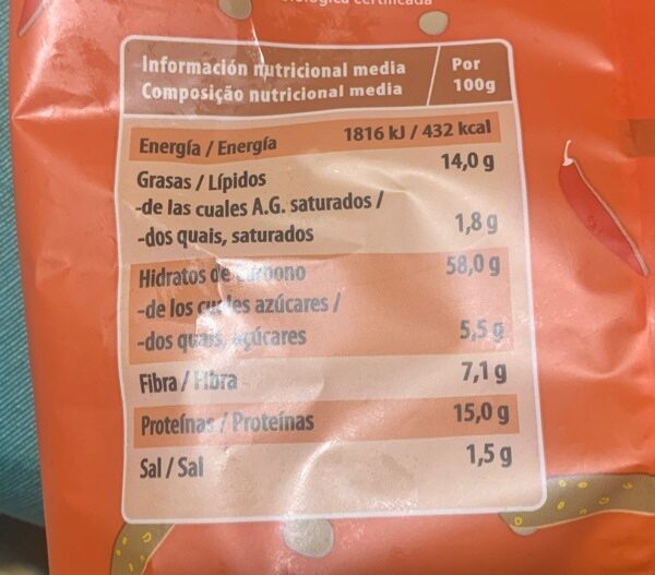 Ganchitos lentejas chilli - Ingredients - es
