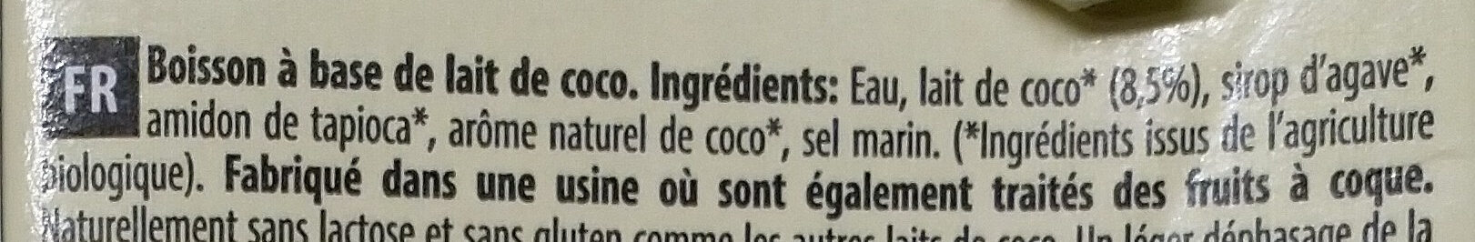 Original Coconut Milk U.H.T - Ingredients - fr