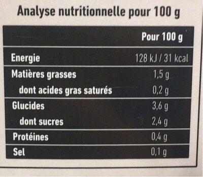 Lait d'amande - Nutrition facts - fr