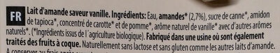 Boisson Amande Vanille - Ingrediënten - fr
