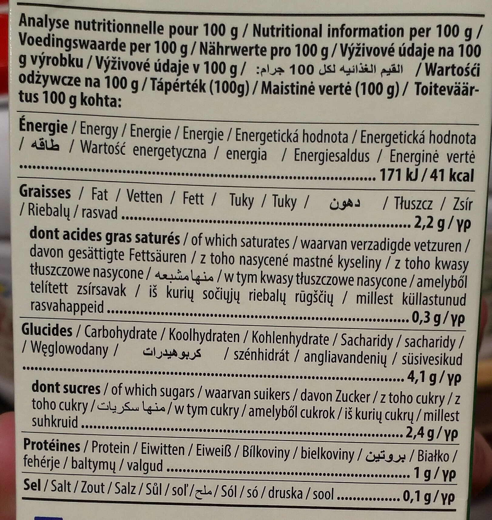 Amande Original - Nutrition facts - fr