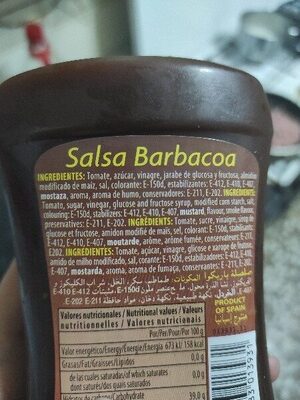 Salsa barbacoa - Ingredients - es