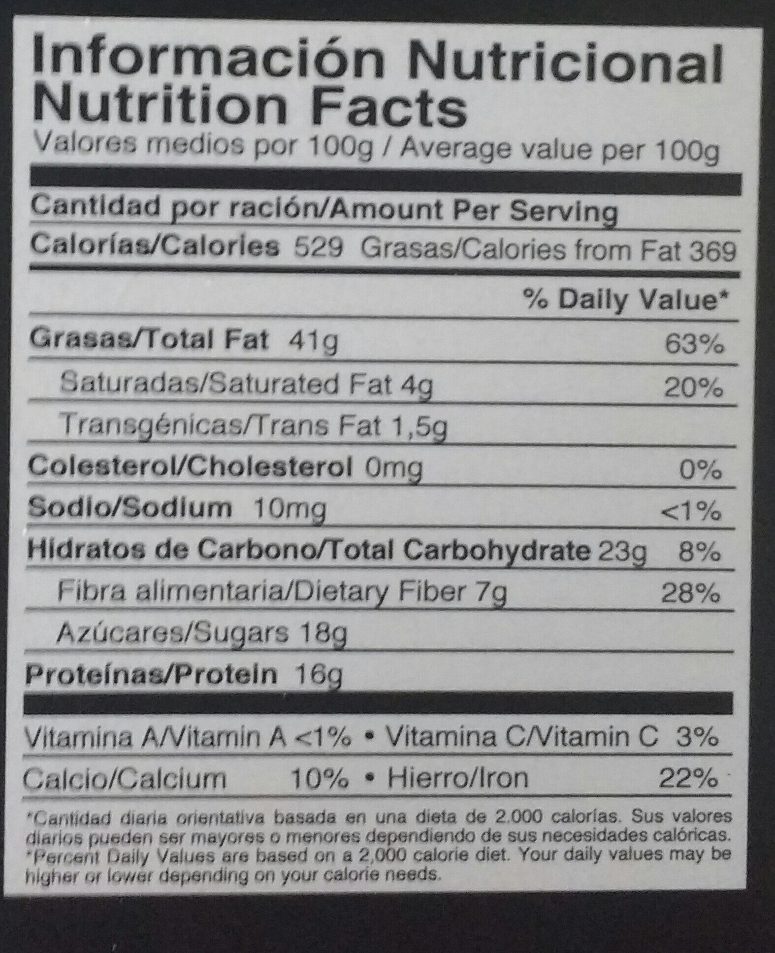 mix ensaladas - Información nutricional