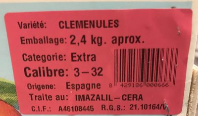 Clémentines - Ingredients - fr