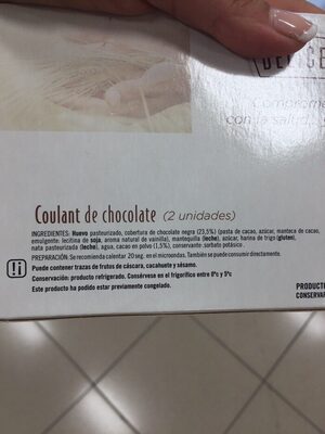 Coulant de chocolate - Ingredients - es