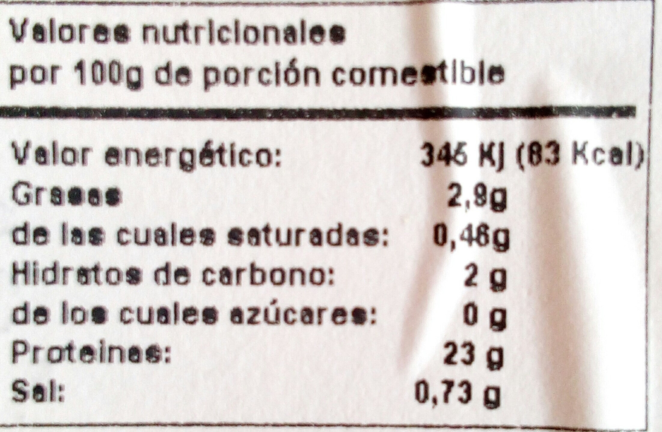 Mejillones al natural - Nutrition facts - es