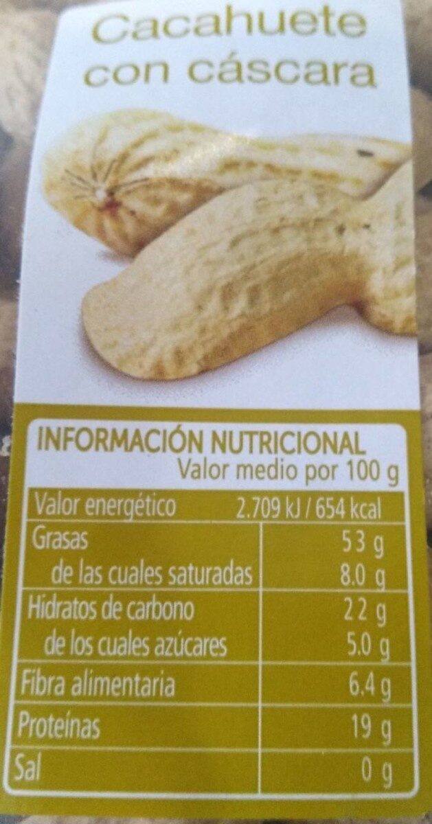 Cacahuete con cáscara - Tableau nutritionnel - es