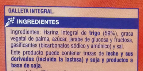 Galletas Digestive Supersol - Ingrédients - es