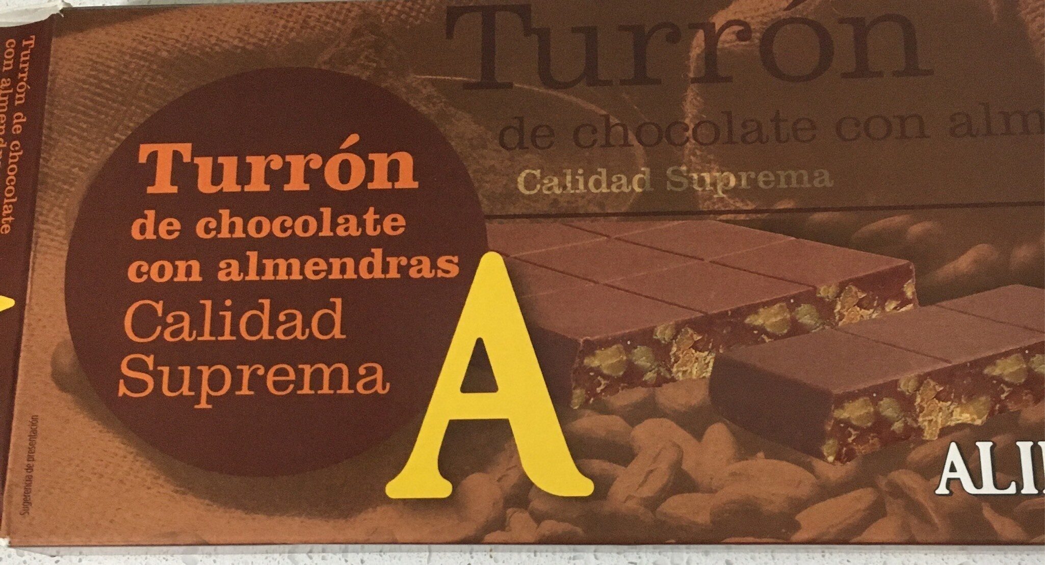 Turrón de chocolate con almendras - Product - es