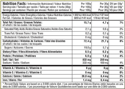 Tortas de aceite con anís - Nutrition facts