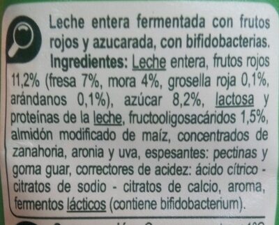 Bifidus Frutos Del Bosque - Ingredients - es