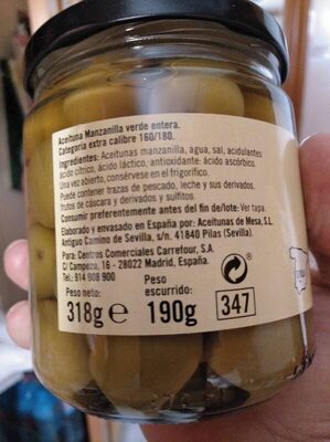 Aceituna manzanilla - Ingredients - es