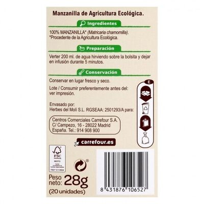 Manzanilla - Nutrition facts - es