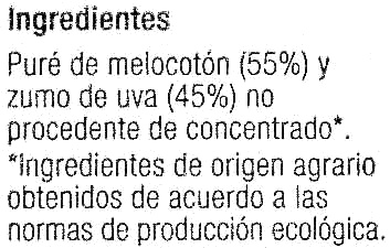 Zumo de melocotón y uva ecológico "Carrefour Bio" - Ingredients - es