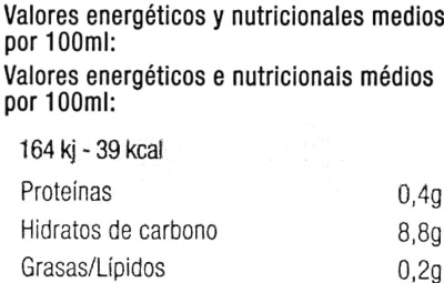 Zumo de melocotón y uva ecológico "Carrefour Bio" - Informació nutricional - es