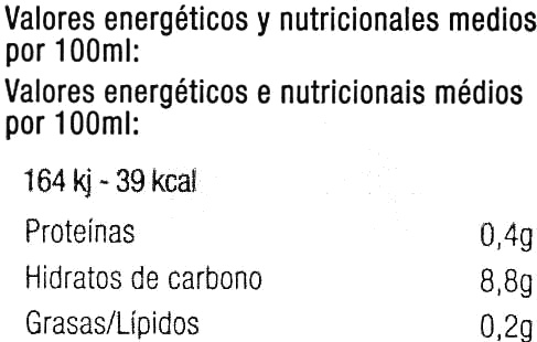 Zumo de melocotón y uva ecológico "Carrefour Bio" - Informació nutricional - es