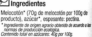 Mermelada de melocotón ecológica "Carrefour Bio" - Ingrediënten - es
