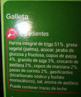 Barrita de galleta muesli - Ingredients - fr